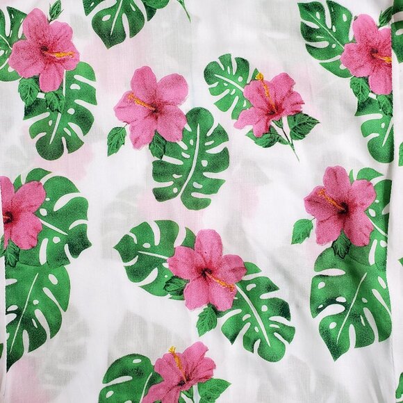 Tiare Hawaii Hollie Maxi Dress OS Tahitian Hibiscus Smocked Slits Vacation Beach - Picture 12 of 15